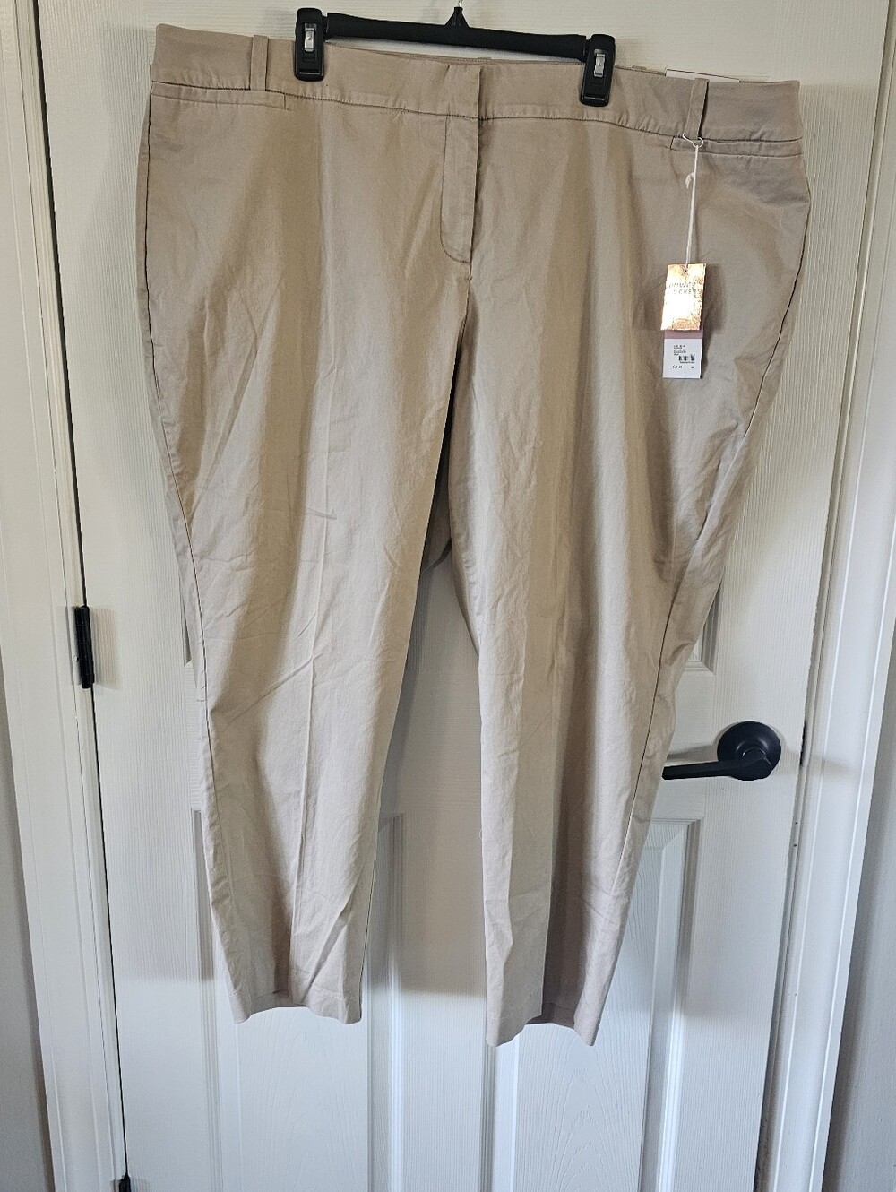 NWT Lane Bryant The Allie Skinny Ankle Twill Pants Size 24 Khaki Tan Stretch